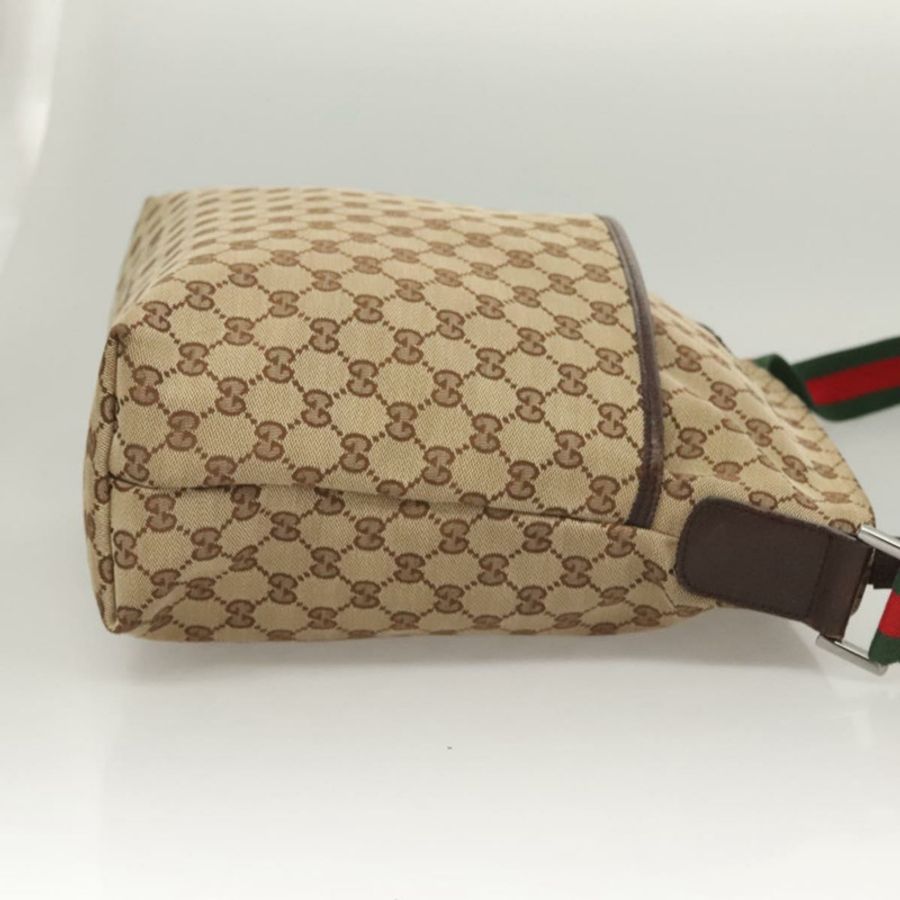 【日本直送】GUCCI GG帆布織帶雪莉線單肩包 米色 綠色 紅色 189751 正品 am8390-2