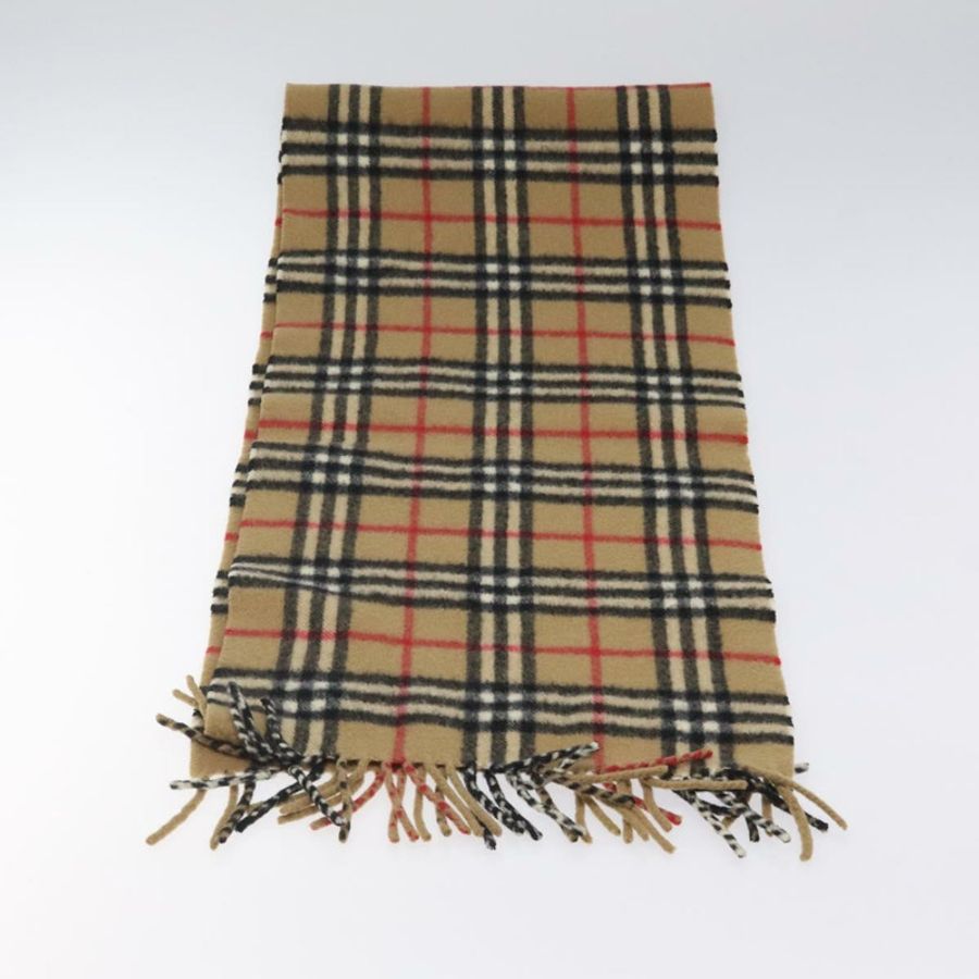 【日本直送】Burberrys Nova Check Scarf Cashmere Beige Auth am8416-2