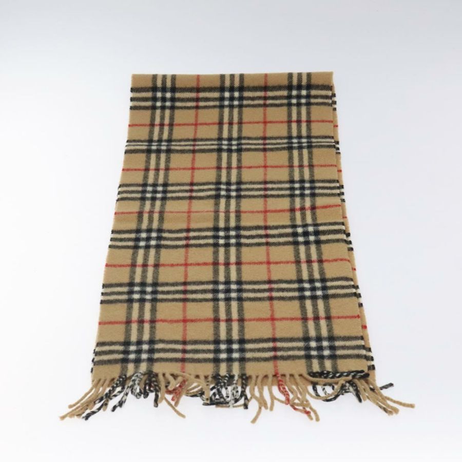 【日本直送】Burberrys Nova Check Scarf Wool Beige Auth am8415-2