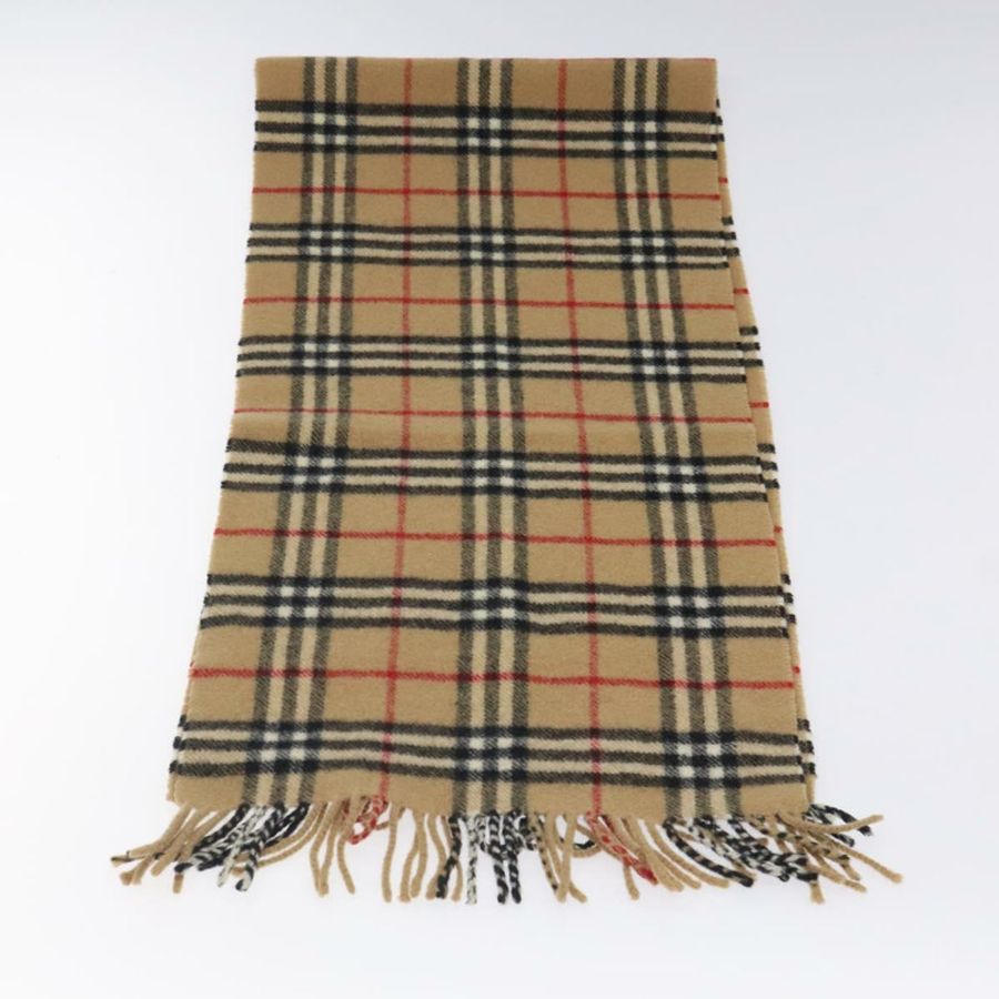 【日本直送】Burberrys Nova Check Scarf Wool Beige Auth am8415-4