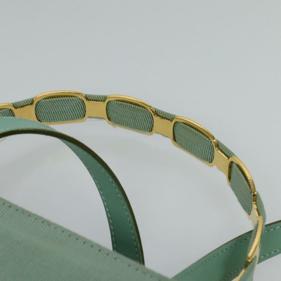 【日本直送】Salvatore Ferragamo 尼龍雙肩手提包 綠金色 正品 125371-7