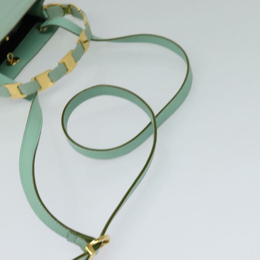 【日本直送】Salvatore Ferragamo 尼龍雙肩手提包 綠金色 正品 125371-8