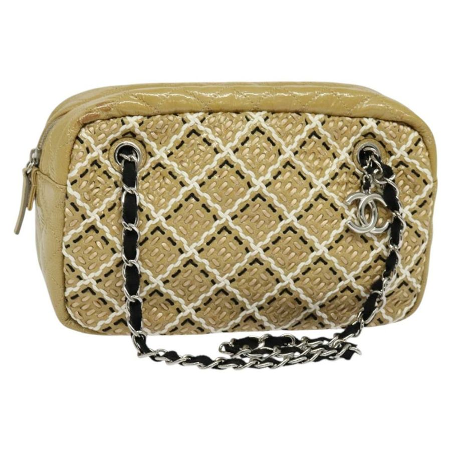 【日本直送】香奈兒 (CHANEL) 琺瑯米色鏈條肩背包 CC Auth 125492-0