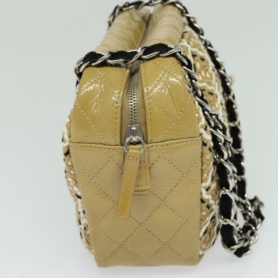 【日本直送】香奈兒 (CHANEL) 琺瑯米色鏈條肩背包 CC Auth 125492-2