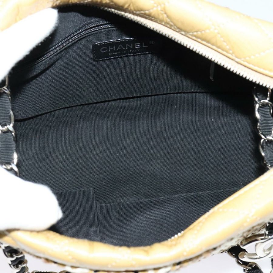 【日本直送】香奈兒 (CHANEL) 琺瑯米色鏈條肩背包 CC Auth 125492-9