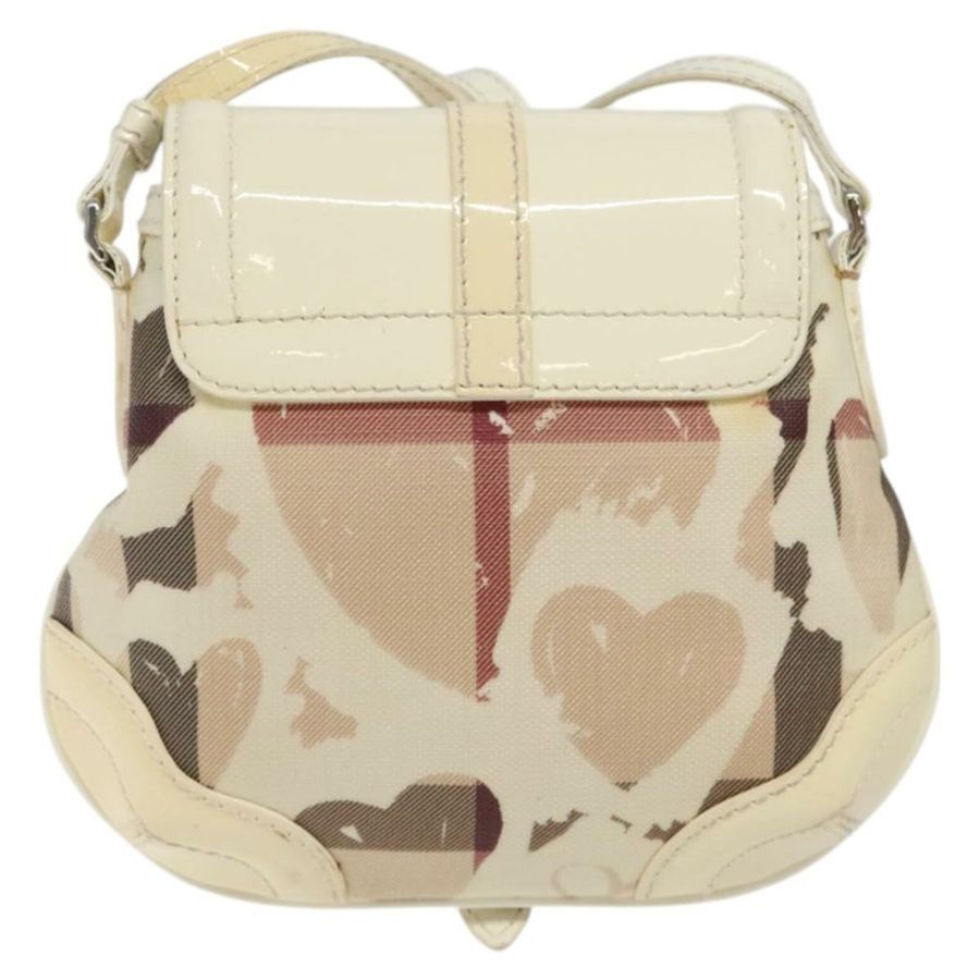 【日本直送】BURBERRY 單肩包 PVC 帆布 米色 銀色 正品 124738-1