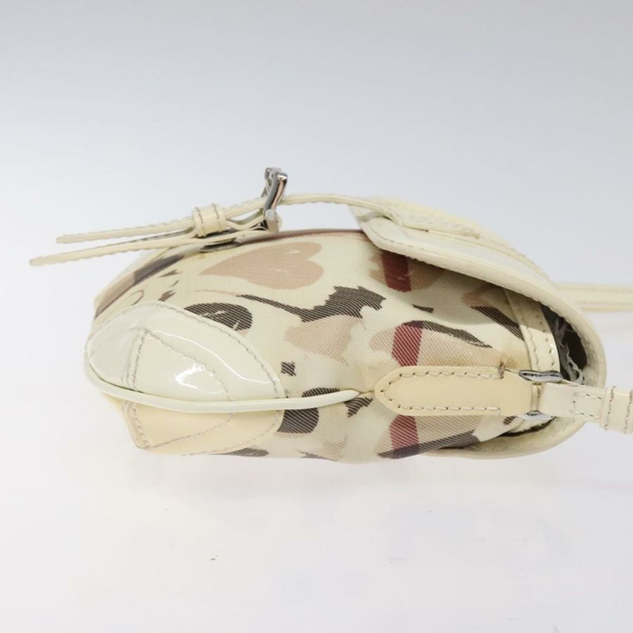 【日本直送】BURBERRY 單肩包 PVC 帆布 米色 銀色 正品 124738-2