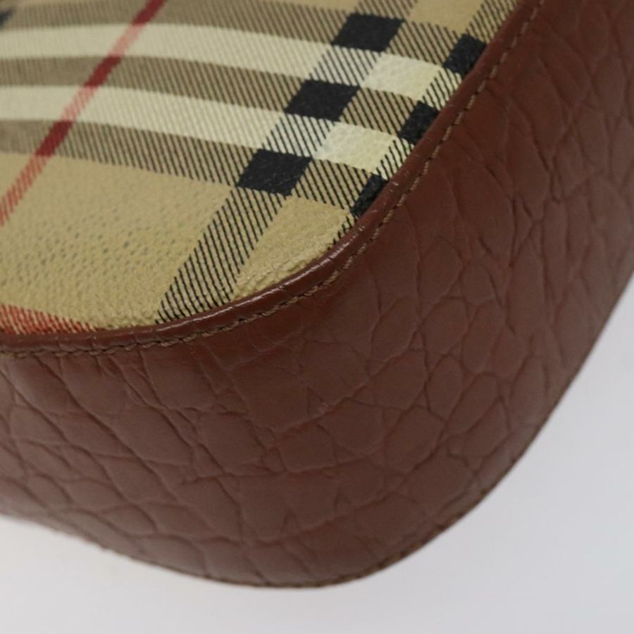 【日本直送】Burberrys Nova 格紋肩背包 PVC 米色 金色 正品 124690-15