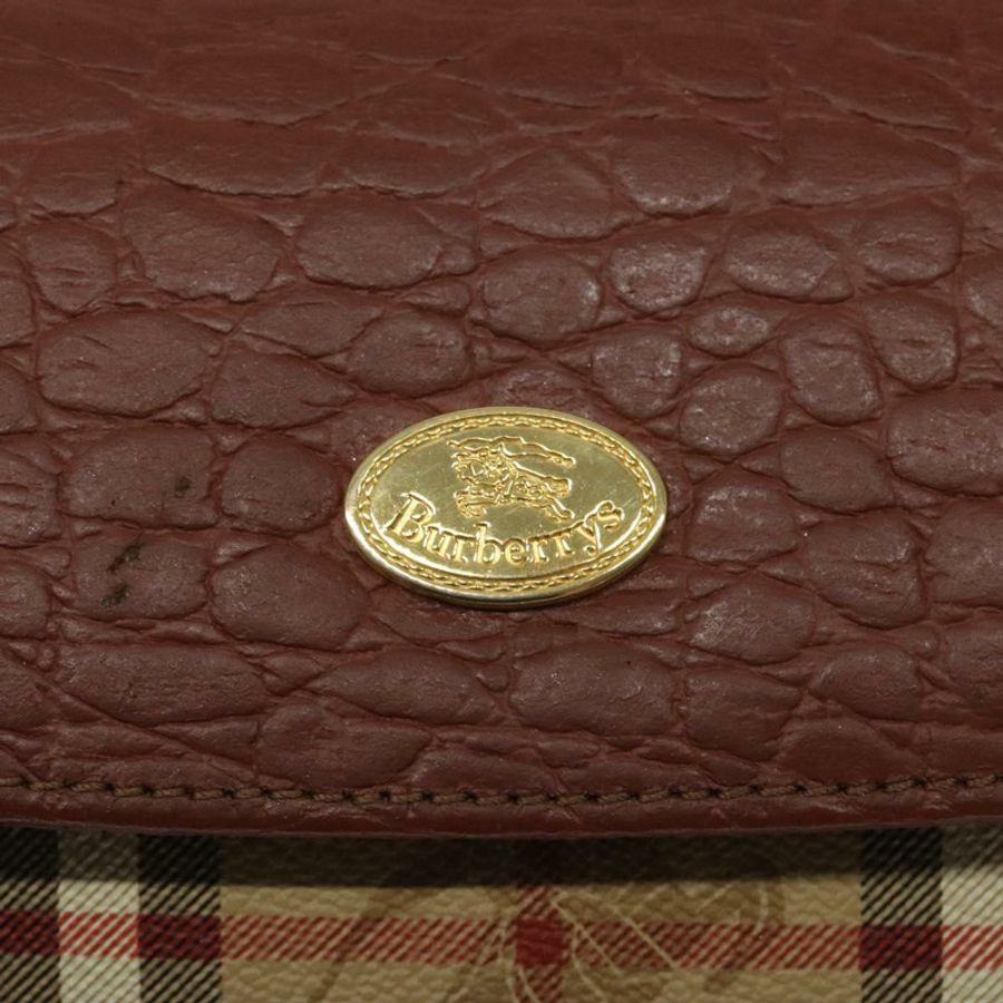【日本直送】Burberrys Nova 格紋肩背包 PVC 米色 金色 正品 124690-16