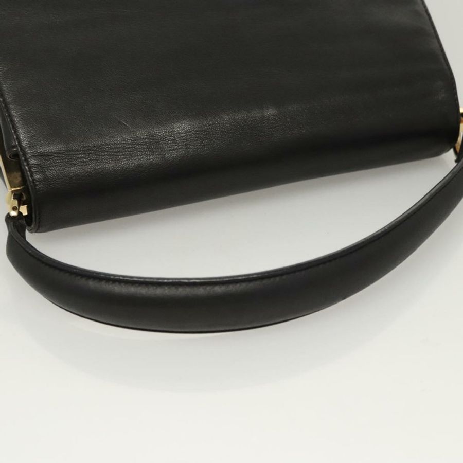 【日本直送】Salvatore Ferragamo 手提包 皮革 黑色 金色 正品 BD2131-5