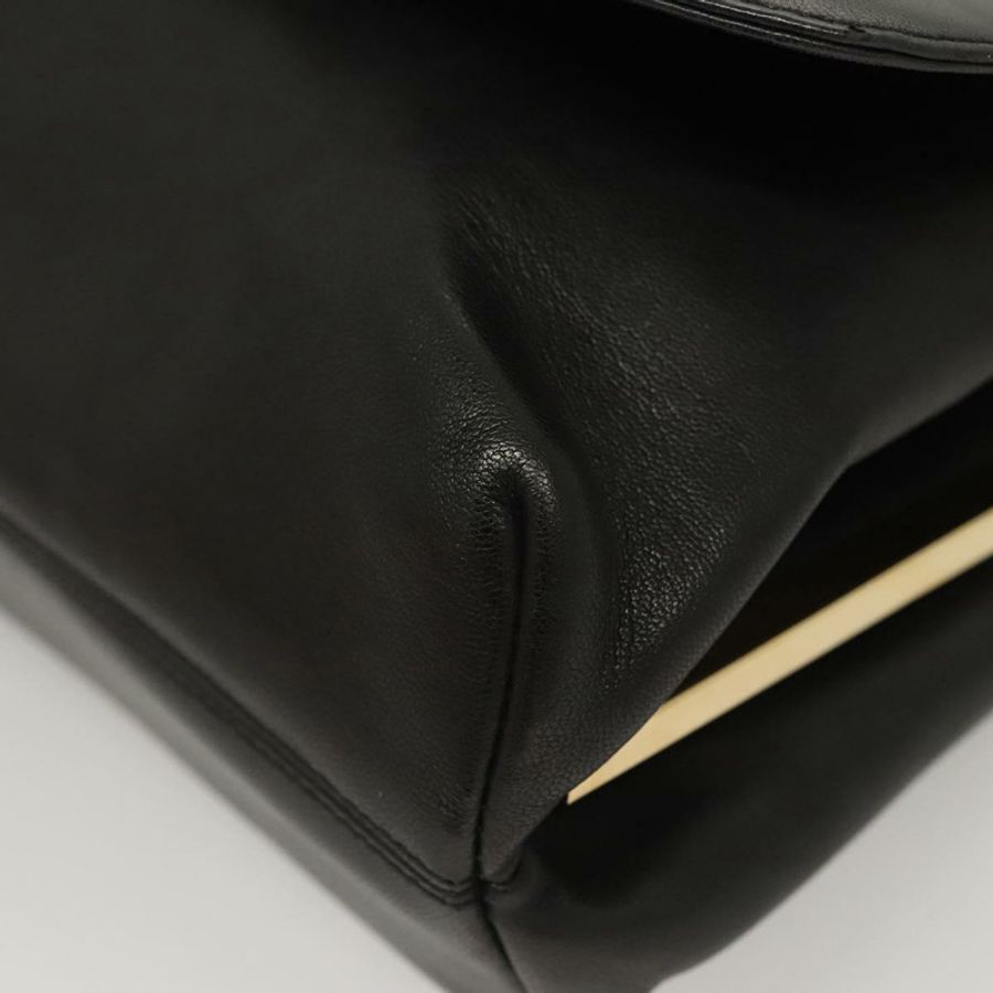 【日本直送】Salvatore Ferragamo 手提包 皮革 黑色 金色 正品 BD2131-14