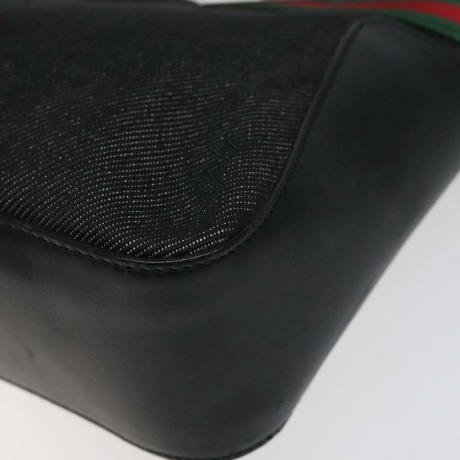 【日本直送】GUCCI Web Sherry Line 手提包 帆布 黑色 73984 正品 SW831-8