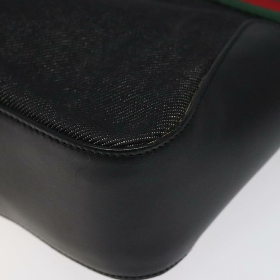 【日本直送】GUCCI Web Sherry Line 手提包 帆布 黑色 73984 正品 SW831-14