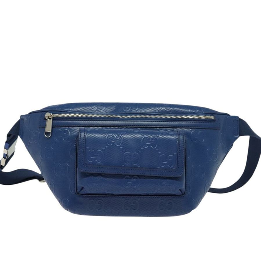 【日本直送】GUCCI GG 壓花斜背包 銀藍色 645093 正品 am8486-12