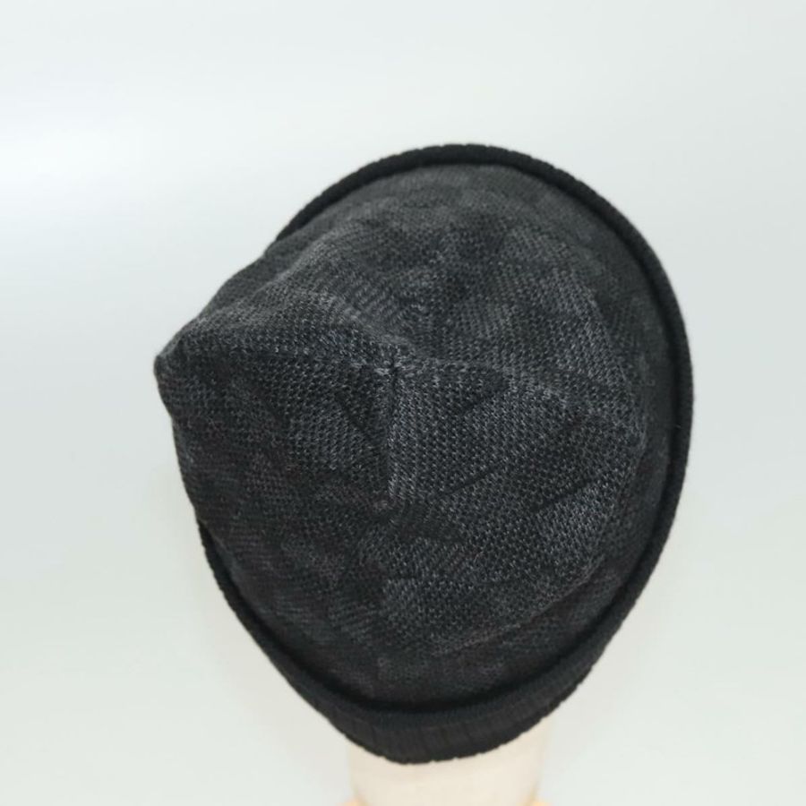 【日本直送】路易威登針織布料毛線帽 Neopti Damier 羊毛黑 M77983 正品 SW875-4
