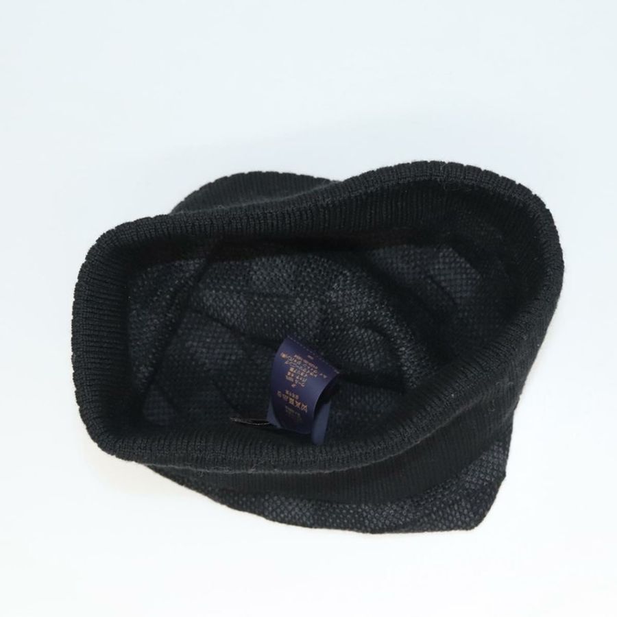 【日本直送】路易威登針織布料毛線帽 Neopti Damier 羊毛黑 M77983 正品 SW875-6
