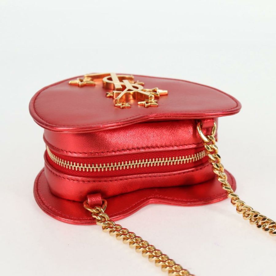 【日本直送】SAINT LAURENT 鏈條單肩包 皮革 紅色 金色 正品 BD2192M-6