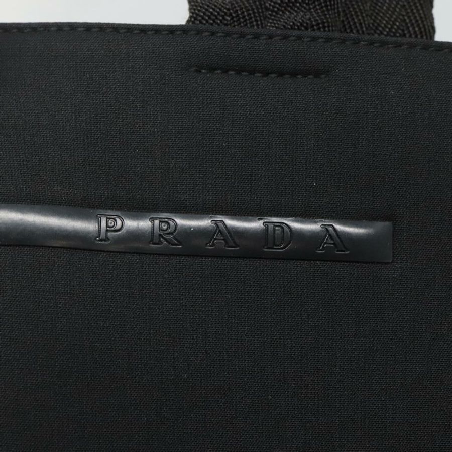 【日本直送】PRADA 運動帆布手袋 黑色 銀色 正品 SW787-8