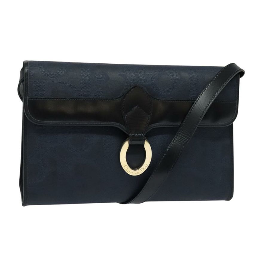 【日本直送】Christian Dior Trotter帆布肩背包 PVC海軍藍金色 正品 ep9088-0
