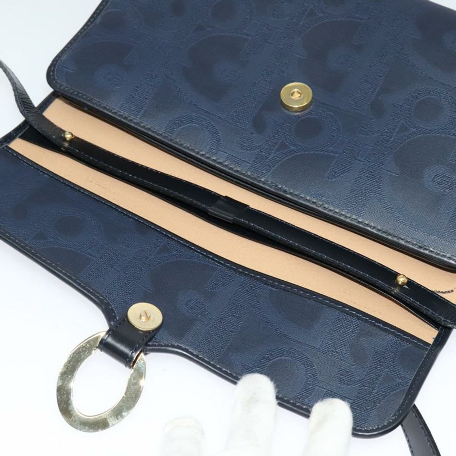 【日本直送】Christian Dior Trotter帆布肩背包 PVC海軍藍金色 正品 ep9088-9