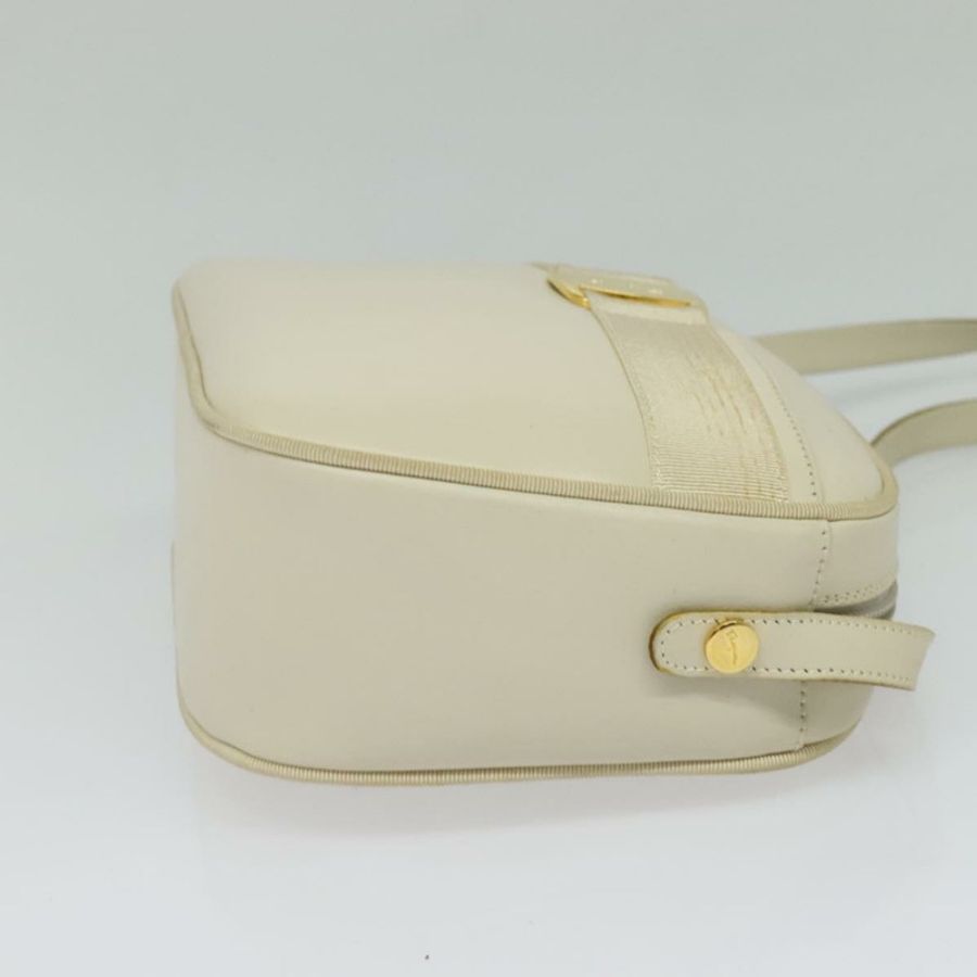 【日本直送】Salvatore Ferragamo Vala 單肩包 皮革 白色 金色 正品 ep9145-3