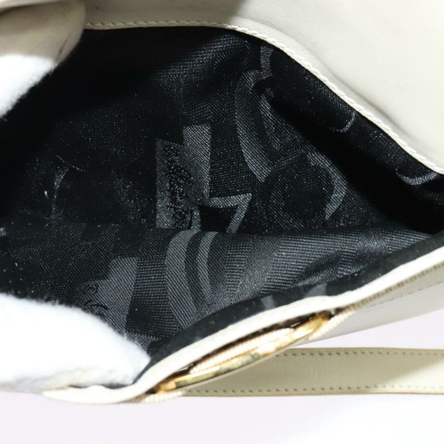 【日本直送】Salvatore Ferragamo Vala 單肩包 皮革 白色 金色 正品 ep9145-19