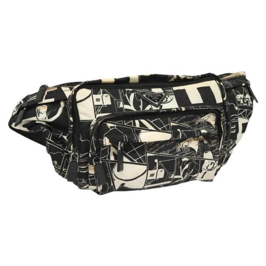 【日本直送】PRADA 單肩包 尼龍 黑色 銀色 正品 125913-0