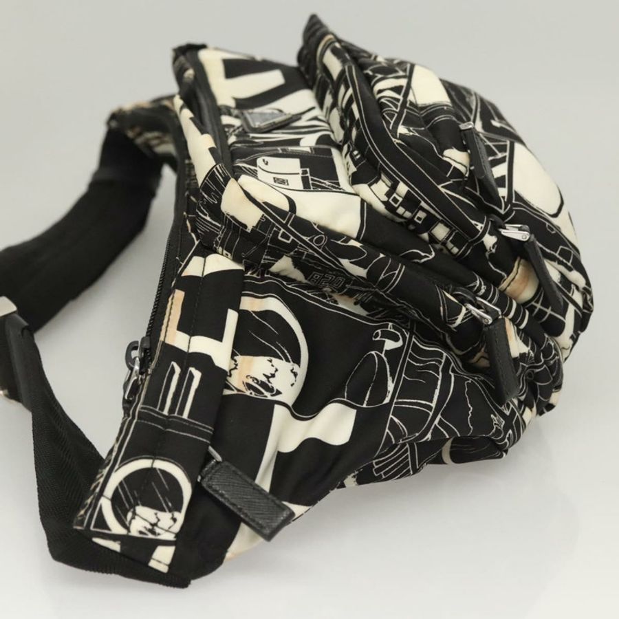 【日本直送】PRADA 單肩包 尼龍 黑色 銀色 正品 125913-3