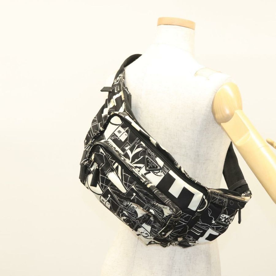 【日本直送】PRADA 單肩包 尼龍 黑色 銀色 正品 125913-27