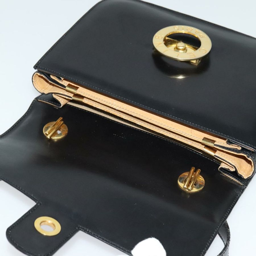 【日本直送】CELINE 手提包 皮革 2way 黑色 金色 Auth 125900-9