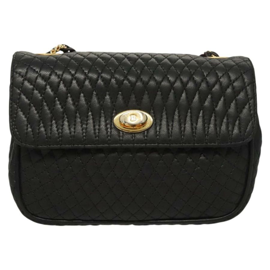 【日本直送】BALLY 鏈條單肩包 皮革 黑色 金色 正品 125935-12