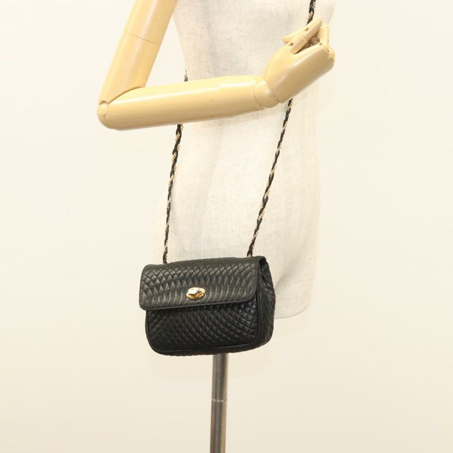 【日本直送】BALLY 鏈條單肩包 皮革 黑色 金色 正品 125935-21