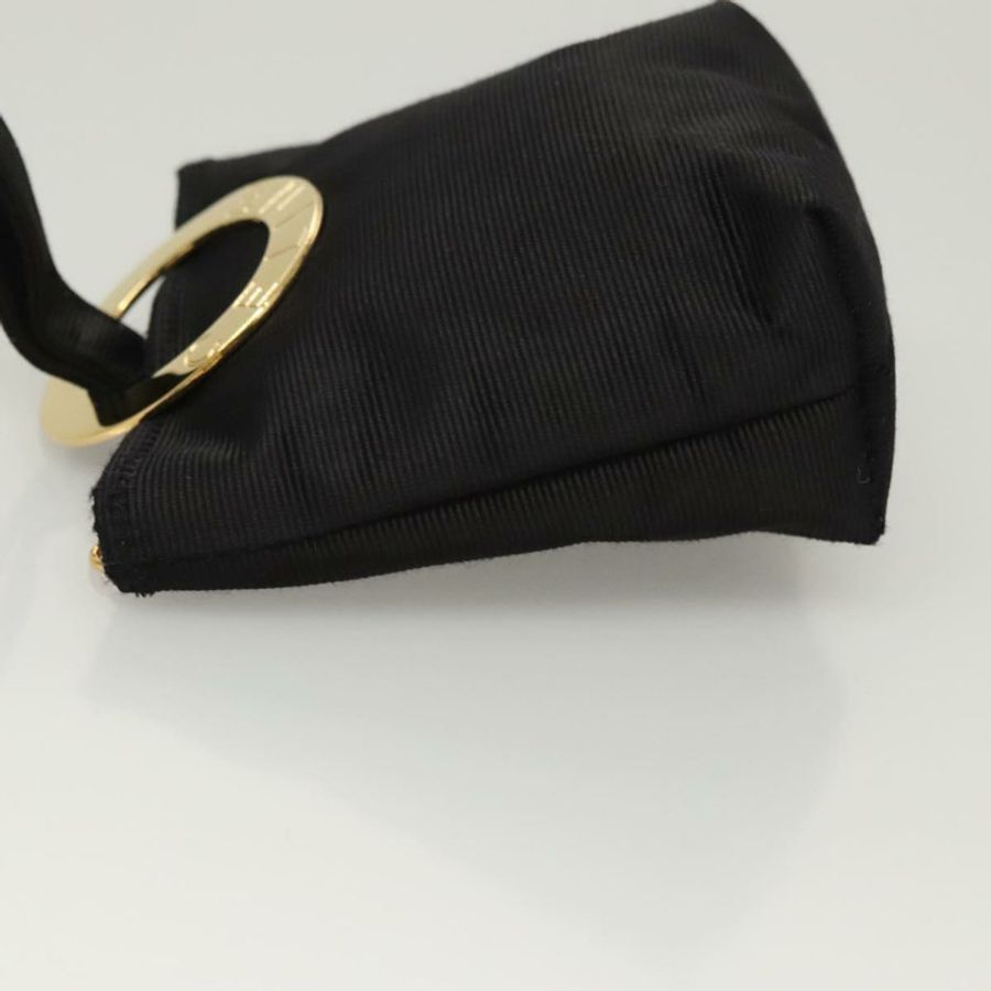 【日本直送】CELINE 黑色金色尼龍手拿包 Auth 121116-3