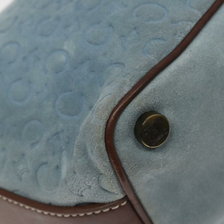 【日本直送】CELINE C Macadam帆布單肩包 麂皮 皮革 藍色 金色 Auth mr1329-15