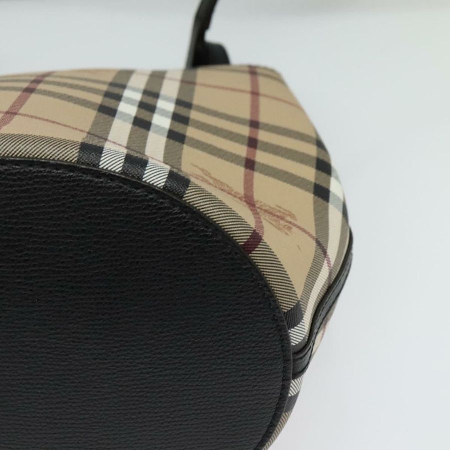 【日本直送】BURBERRY Nova 格紋肩背包 PVC 米色 金色 正品 126584-10