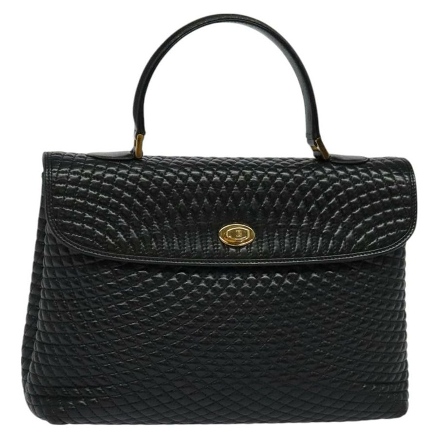 【日本直送】BALLY 絎縫手提包 皮革 黑色 金色 正品 BA3175-0