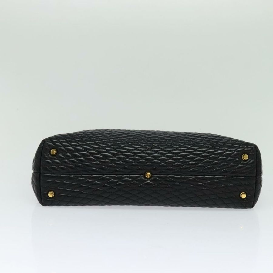 【日本直送】BALLY 絎縫手提包 皮革 黑色 金色 正品 BA3175-8