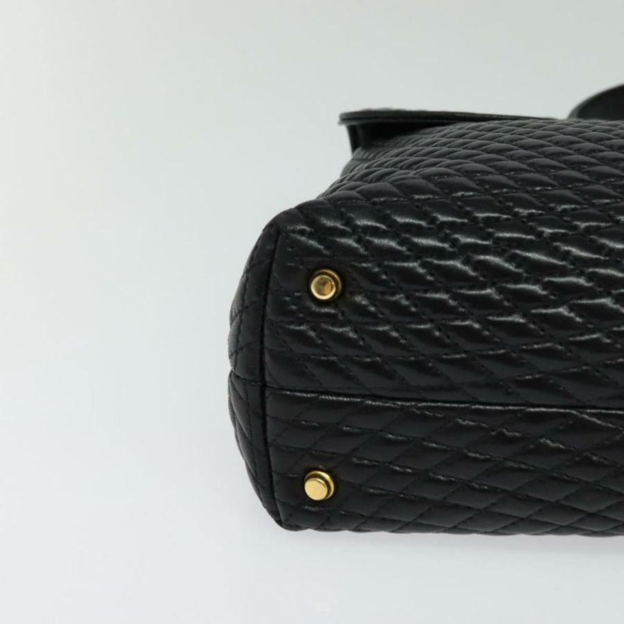 【日本直送】BALLY 絎縫手提包 皮革 黑色 金色 正品 BA3175-9