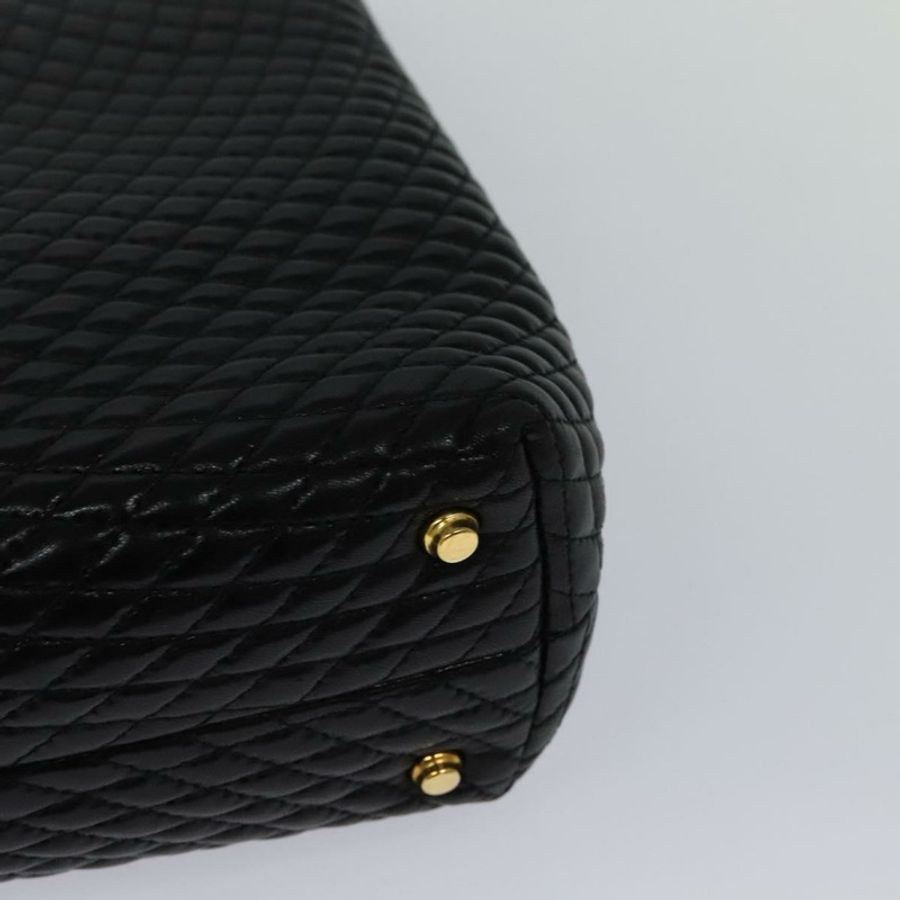 【日本直送】BALLY 絎縫手提包 皮革 黑色 金色 正品 BA3175-12