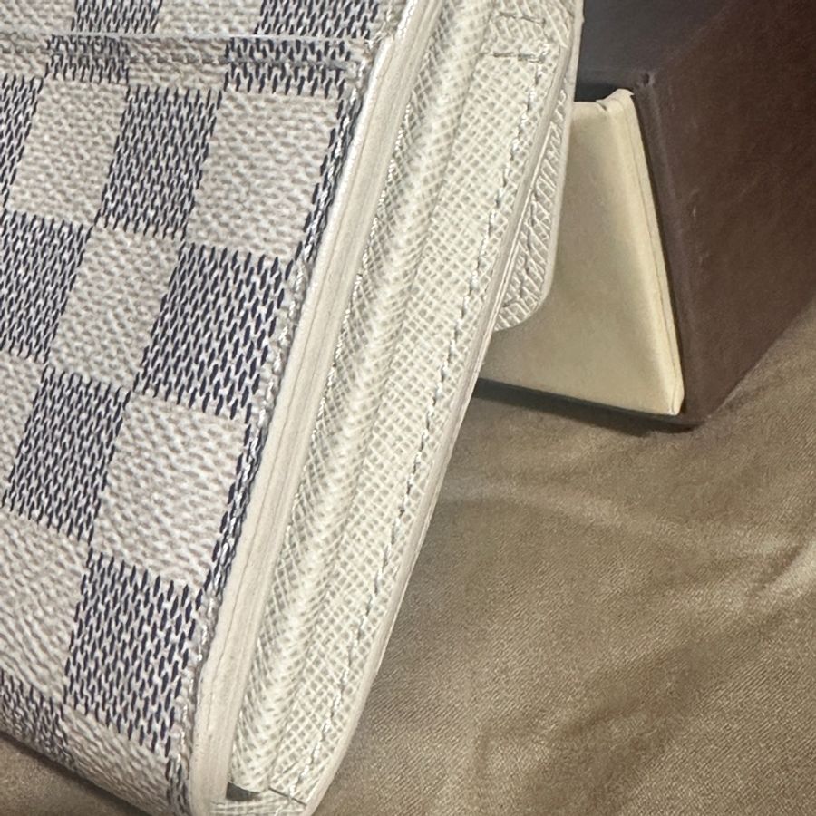 LV 路易威登白色棋盤格長夾皮夾-9