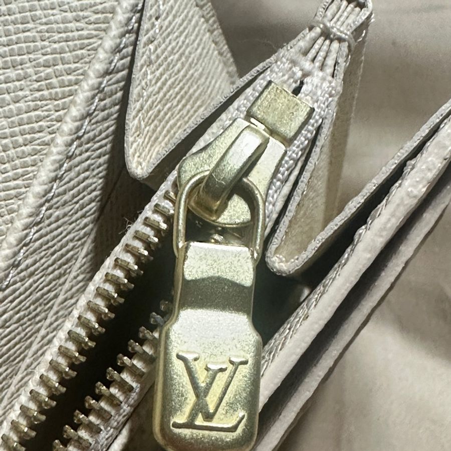 LV 路易威登白色棋盤格長夾皮夾-13