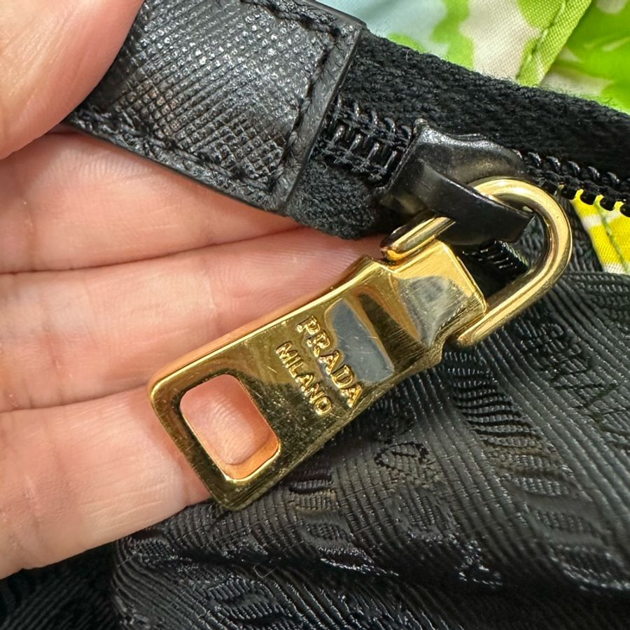 PRADA 花卉 黃 尼龍 降落傘 托特包 肩背包 斜背包 側背包 手提包-36