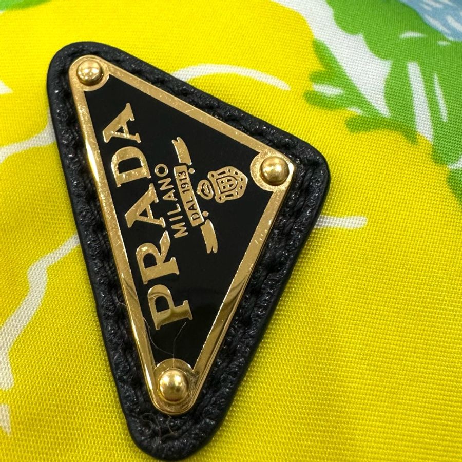 PRADA 花卉 黃 尼龍 降落傘 托特包 肩背包 斜背包 側背包 手提包-38