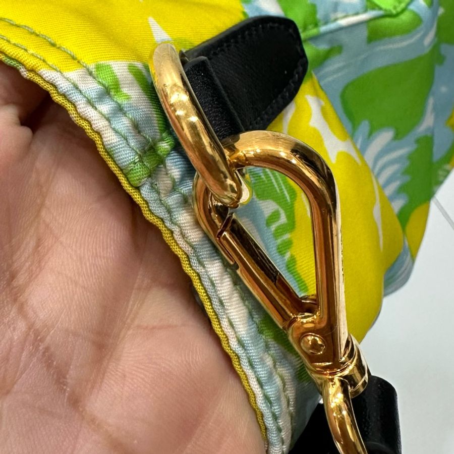 PRADA 花卉 黃 尼龍 降落傘 托特包 肩背包 斜背包 側背包 手提包-39