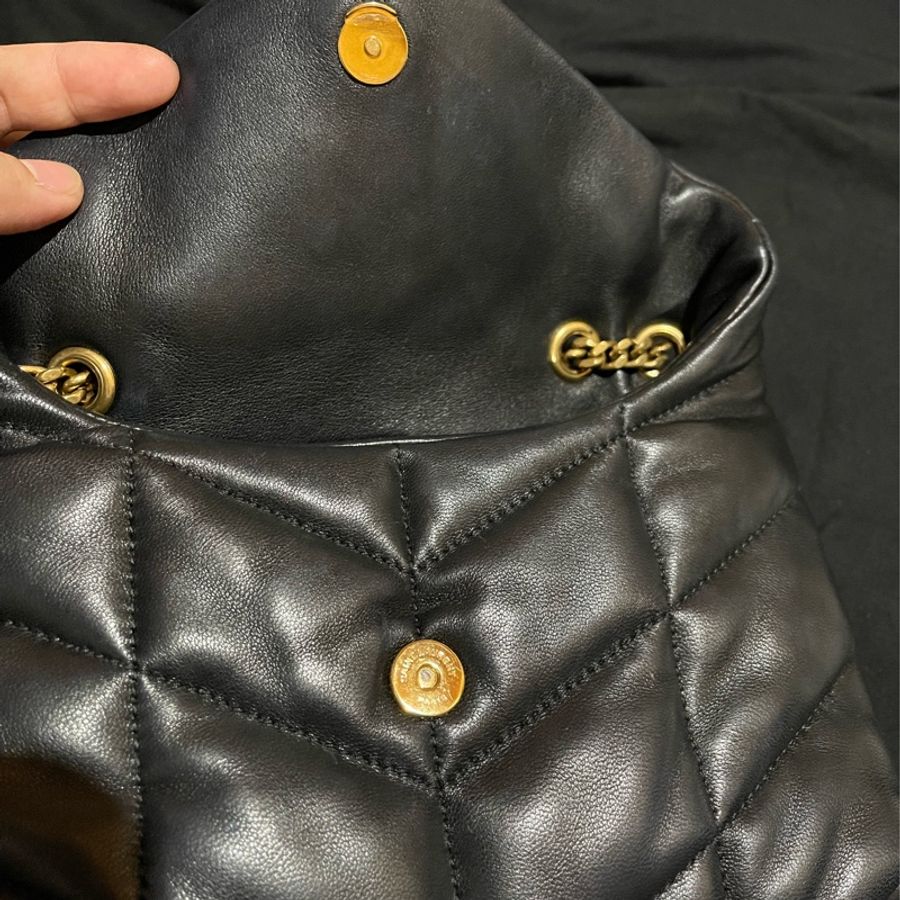 SAINT LAURENT 黑色金釦PUFFER MINI(附台灣購證)-2