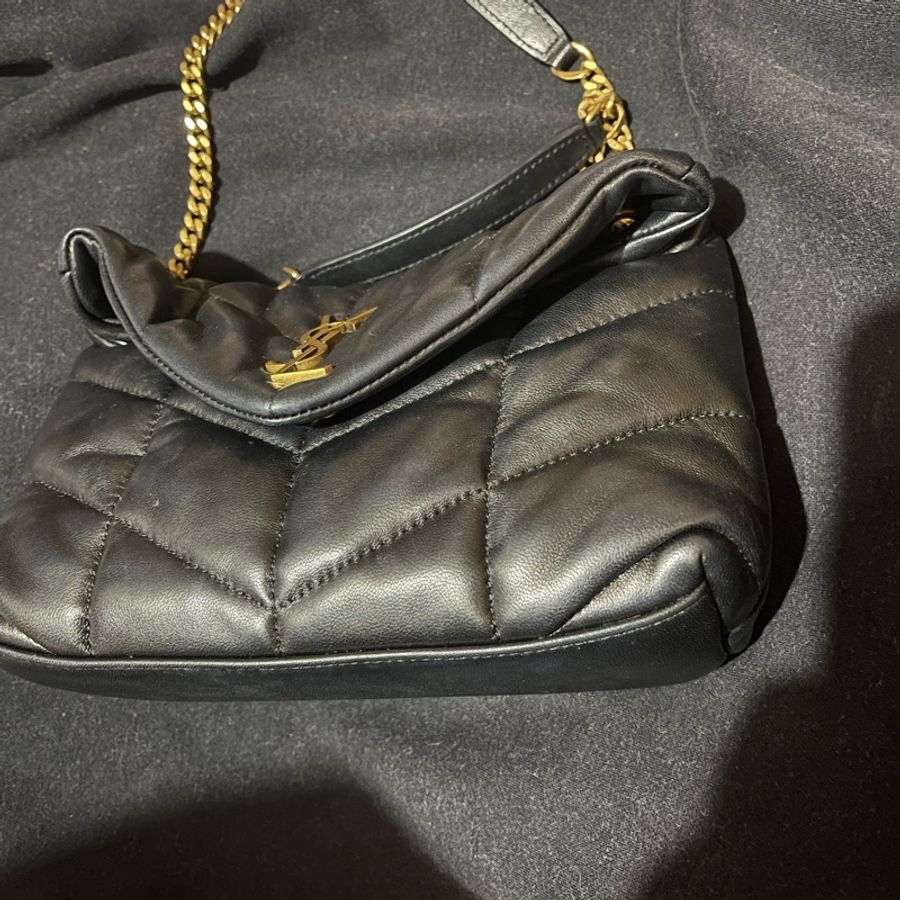 SAINT LAURENT 黑色金釦PUFFER MINI(附台灣購證)-47