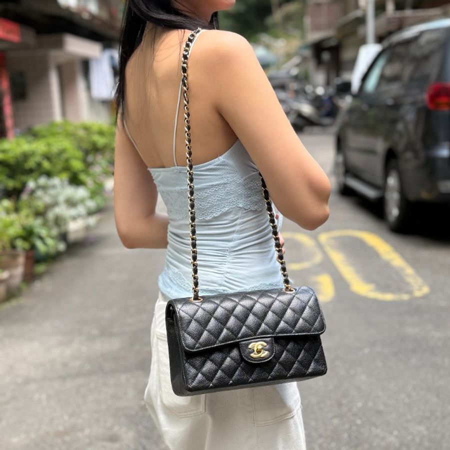 (全新全配✨德國購證🇩🇪) CHANEL|粒面牛皮 CF 23|Classic 23 CF小號 口蓋 翻蓋包|專櫃$360,000-1