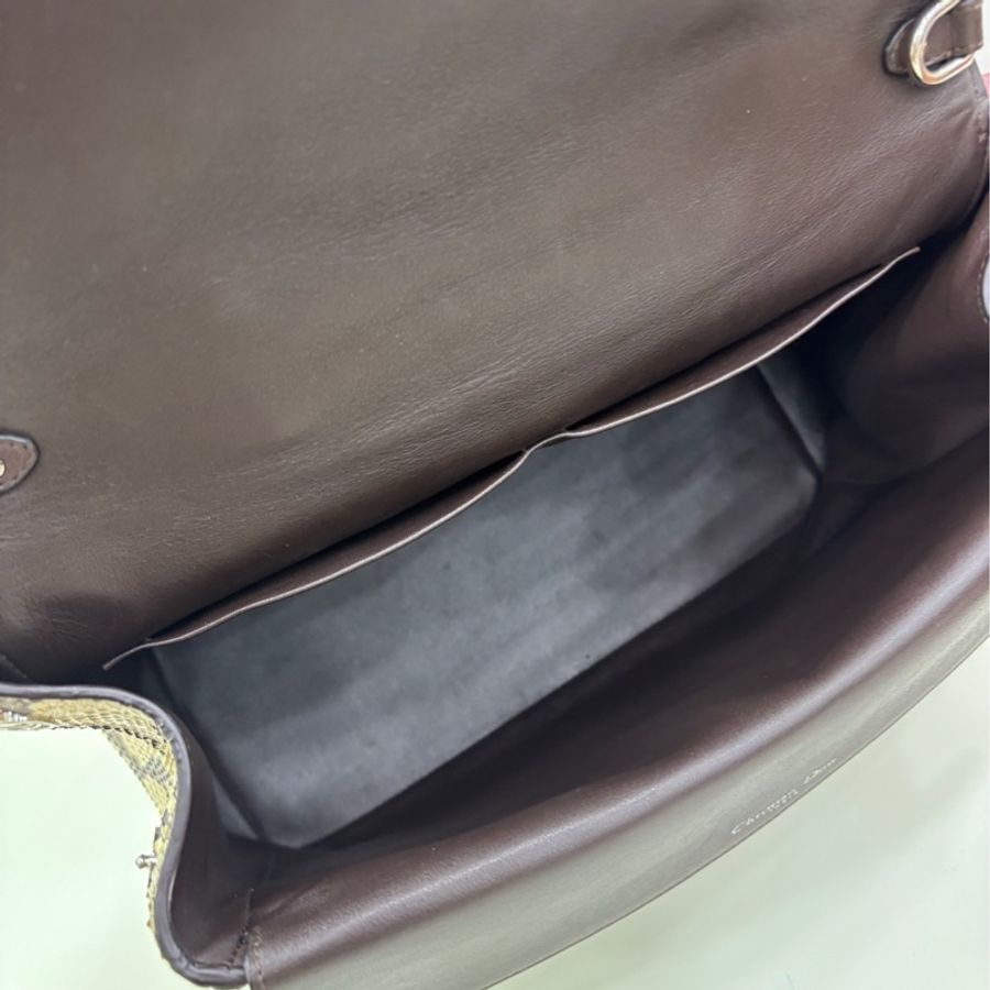 Dior 蛇皮 Be dior bag 銀扣手挽肩帶二用包 高公價款。整體成色ok-6