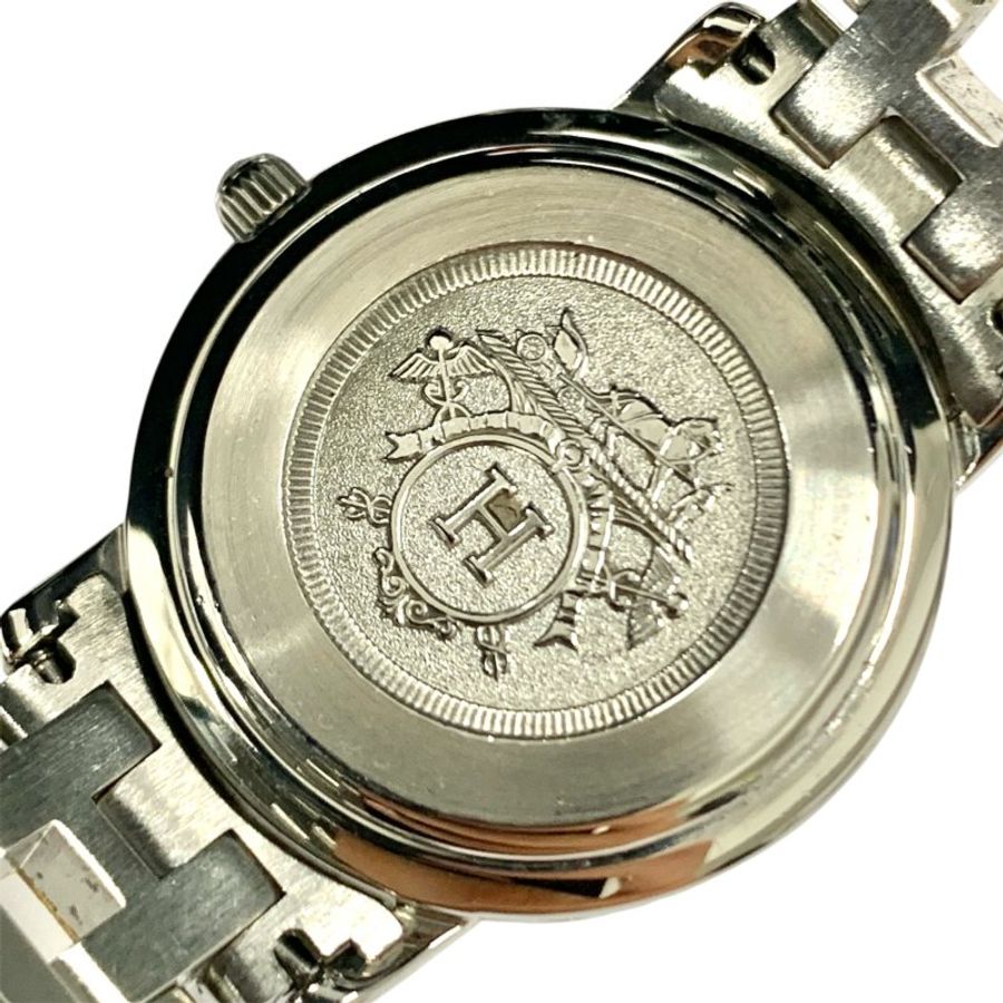 HERMES 愛馬仕 CLIPPER CL4.220 不鏽鋼/鍍金 石英 電池式 象牙色錶盤 金/銀色錶帶 女錶-1