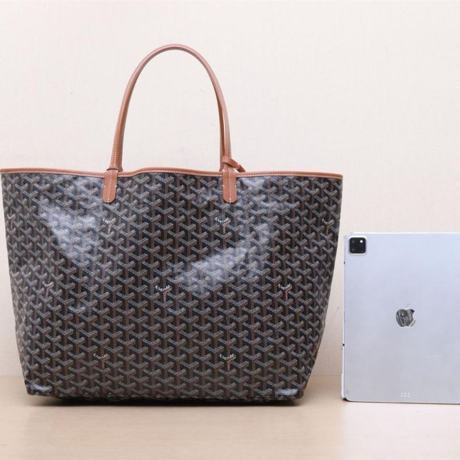 GOYARD(高雅德) Saint Louis 購物袋 子母包 40 大號 老花 PVC 銀扣-2
